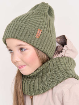 Снуд из смесовой шерсти Олива вертикальная вязка - Bungly фото 6