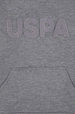 Erkek _ocuk Gri Melanj Basic Kap__onlu Sweatshirt Sepette S_rpriz _ndirim - U.s. polo assn фото 3