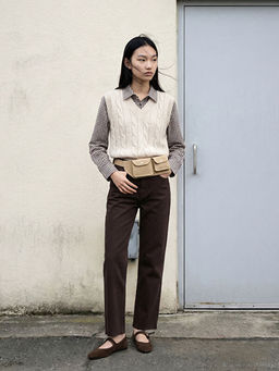 V Yaka Kendinden Desenli Kad?n Triko S?veter