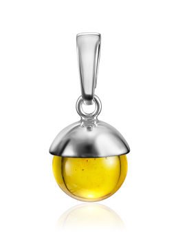 Очаровательная подвеска из натурального лимонного янтаря Париж