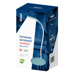 TLD-558 Blue/LED/280Lm/5000K/Dimmer Светильник настольный, 3W. Сенсорный выключатель. Голубой. ТМ Uniel