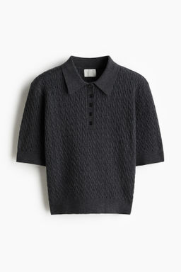 Polo en punto trenzado