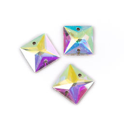 Страз Zlatka ZRSE-0214 AB-Crystal 14 х 14 мм стекло 5 x 3 шт в пакете с картонным еврослотом №02 перламутровый (AB-crystal)