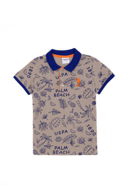 Футболка цвета хаки для мальчиков с воротником-поло - U.s. polo assn фото 4