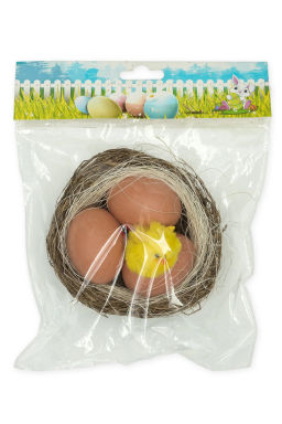Пасхальный декор "Яйца в гнезде" 11,5 см (1 шт) SF-7863, №2, в ассортименте