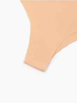 Наб бесшов трусов (3шт) жен бикини MINAKU 90%нейл/10%спанд/ласт-ца100%хл бел/беж/черн р.S