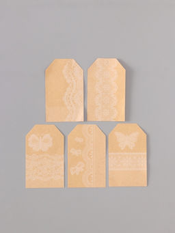 Наклейка бумага крафт Бирки. Кружево, 3?5 см 200 шт., в рулоне
