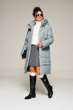 Пальто Beautiful Free 8022 серо-голубой