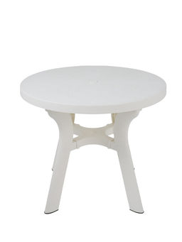 Стол садовый«Атлант», 80×80×76.5 см, круглый, пластиковый, белый