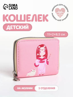 Кошелёк на молнии Фея зимы, отдел для карт, для монет, голубой