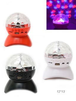 Проектор диско-шар светодиодный классический музыкальный/NA-149-7/уп 60/USB порт/слот для TF-карты/AUX разъем/Bluetooth/встроенный динамик