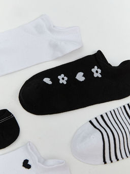 Desenli Kad?n Sneaker ?orap 5li