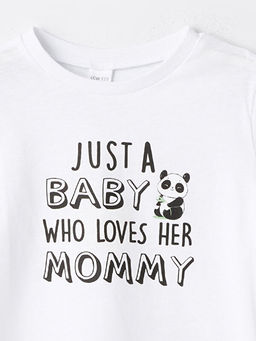 Bisiklet Yaka Bask?l? Erkek Bebek Ti??rt - Waikiki фото 3