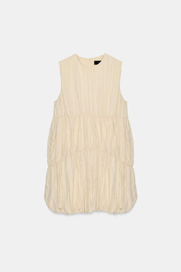 VESTIDO FRUNCES GLOBO / Crema - Zara фото 5