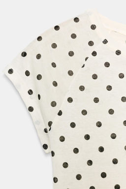 CAMISETA SUPIMA® MANGA CORTA LUNARES / Blanco - Zara фото 6
