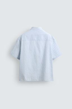 CAMISA BOXY FIT RAYAS / Azul - Zara фото 8