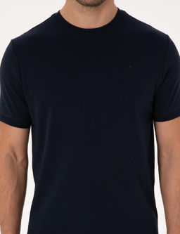 Lacivert Regular Fit %100 Pamuk Bisiklet Yaka Basic T-shirt - Cacharel фото 6