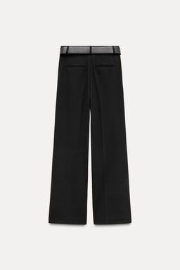 WIDE-LEG DARTED TROUSERS WITH BELT - Zara фото 5