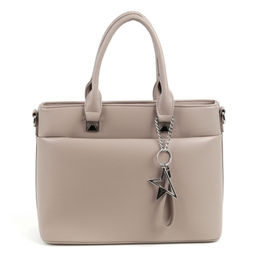 Женская деловая сумка с двумя отделениями на молниях из эко кожи 893053 Беж - Cidirro фото 2