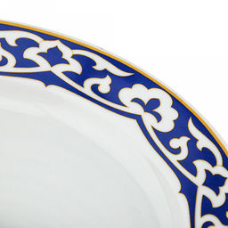 Тарелка мелкая фарфоровая "Синяя пахта" д240мм, h35мм, гладкий край (Россия)