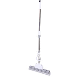 Швабра с губкой ПВА металлическая ручка 90-110 см(отжим двойной ролик, насадка 38см)