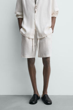 BERMUDA RELAXED FIT 100% LINO / Blanco - Zara фото 10