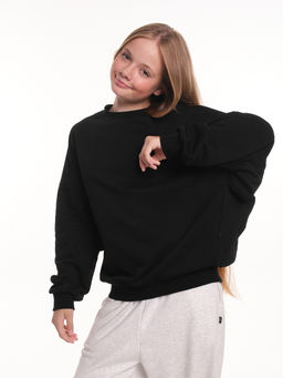 Толстовка оверсайз для девочки 22-2017 черный - Mini maxi фото 16