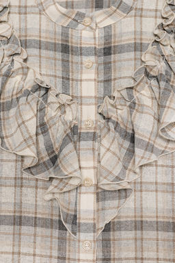 CHECK SHIRT WITH RUFFLES