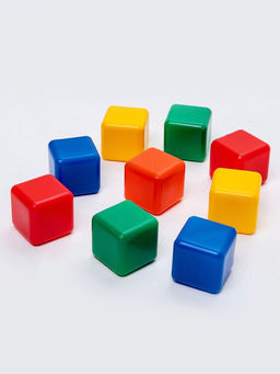 Цена за 3 шт. Кубики детские, пластиковые, цветные, 9 штук, 4×4 см