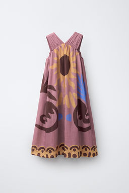 VESTIDO ESTAMPADO 100% RAMIO / Rosa - Zara фото 3