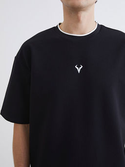 Oversize Bisiklet Yaka Spor Erkek Ti??rt