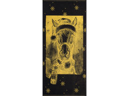 Полотенце махровое 6с102.411ж1 Лошадь новогодняя(т.желтый) 67х150см