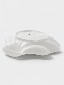 Блюдо для подачи ракушка Доляна White Label, 21.5×21×5.5 см, фарфор, белое