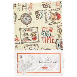 Скатерть 240х145см Чаепитие, длина стола до 200см, на 10-12 персон, хлопок Комфорт 171г/м2, упаковка классическая 28х41см, Домашняя мода (Россия)  фото 5