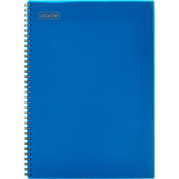 Тетрадь общая Attache 96л клетка А4 спираль, обложка Plastic, синяя
