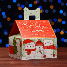 Цена за 5 шт. Подарочная коробка Мишкин дом, 13,3 х 11,6 х 12,6 см - Simaland фото 3