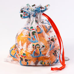 Мешок подарочный Снеговики на лыжах, р. 25 32 см, органза - Страна карнавалия фото 5