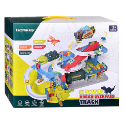 Паркинг-Трек "Городская эстакада с динозаврами" в коробке