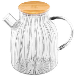 Чайник 1,8 л 20*14*18,5 см "Crystal glass" с ситом+бамб.крышк.с метал. дном/с силик.уплот, стекло