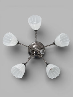 Люстра ЭкономСвет 4671/5AN, 5×40 Вт, E27, 55×55×33 см, цвет чёрный хром