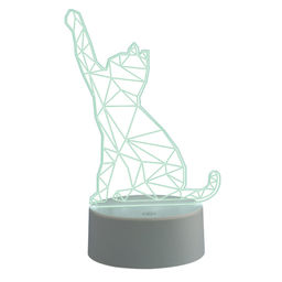 ULI-M501 RGB/3AAA CATTY/WHITE Светильник декоративный с эффектом 3D Кошка, на батарейках 3AAA (не в/к). 1 светодиод. RGB свет. USB кабель в/к. TM Uniel - Volpe фото 4