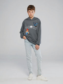 Kap??onlu Brawl Stars Bask?l? Erkek ?ocuk Sweatshirt - Waikiki фото 2