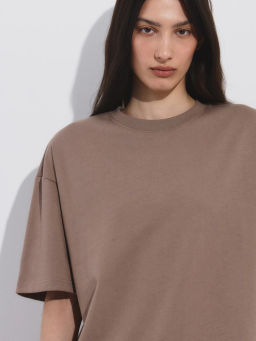 Футболка свободного кроя из хлопка OVERSIZE0826-66 / Zarina  фото 6