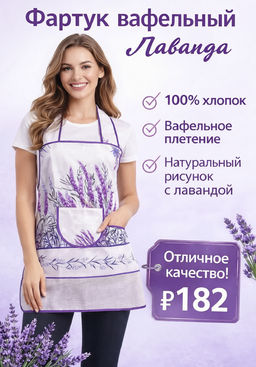Фартук вафельный классика Лаванда