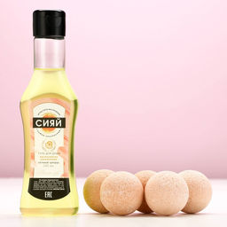 Подарочный набор косметики Ты прекрасна!, гель для душа мартини 250 мл и бомбочки для ванны 5?40 г, Чистое счастье  фото 2