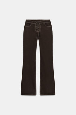 Z1975 STRAIGHT HIGH-WAIST JEANS WITH LACES - Zara фото 6