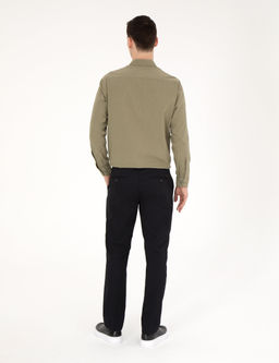 Siyah Regular Fit Basic Kanvas Pantolon