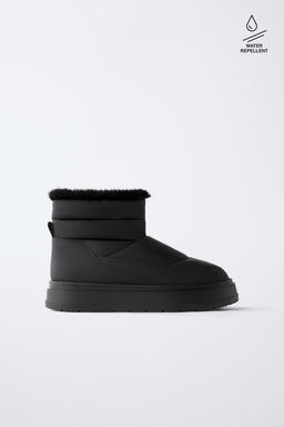 QUILTED FAUX FUR ANKLE BOOTS - Zara фото 9