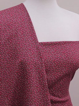 Импорт. хлопок Россыпь розовых цветочков на бордово-малиновом, ш.1.5м, хл-100%, 105гр/м.кв - Купава фото 2