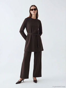 Bisiklet Yaka Soft Touch Kad?n Sweatshirt Tunik